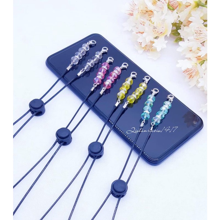 Strap kristal tali Korea seri 1 beli 10 free 2