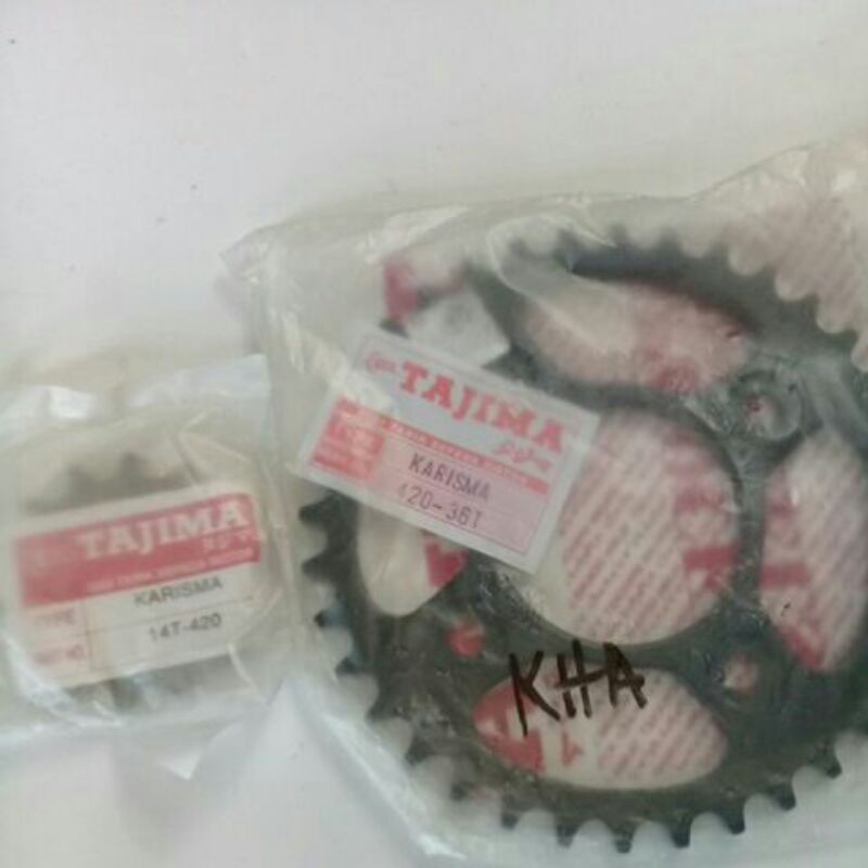 gear depan belakang motor kharisma, kharisma x/ supra x 125  hitam berkualitas