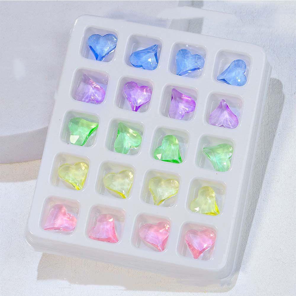 Mxbeauty 3D Perhiasan Nail Art Manis Mengkilap Gaya Jepang Runcing Bawah Permata Transparan Nail Art Dekorasi Hiasan Kuku Set Bentuk Tidak Teratur Pesona Kuku