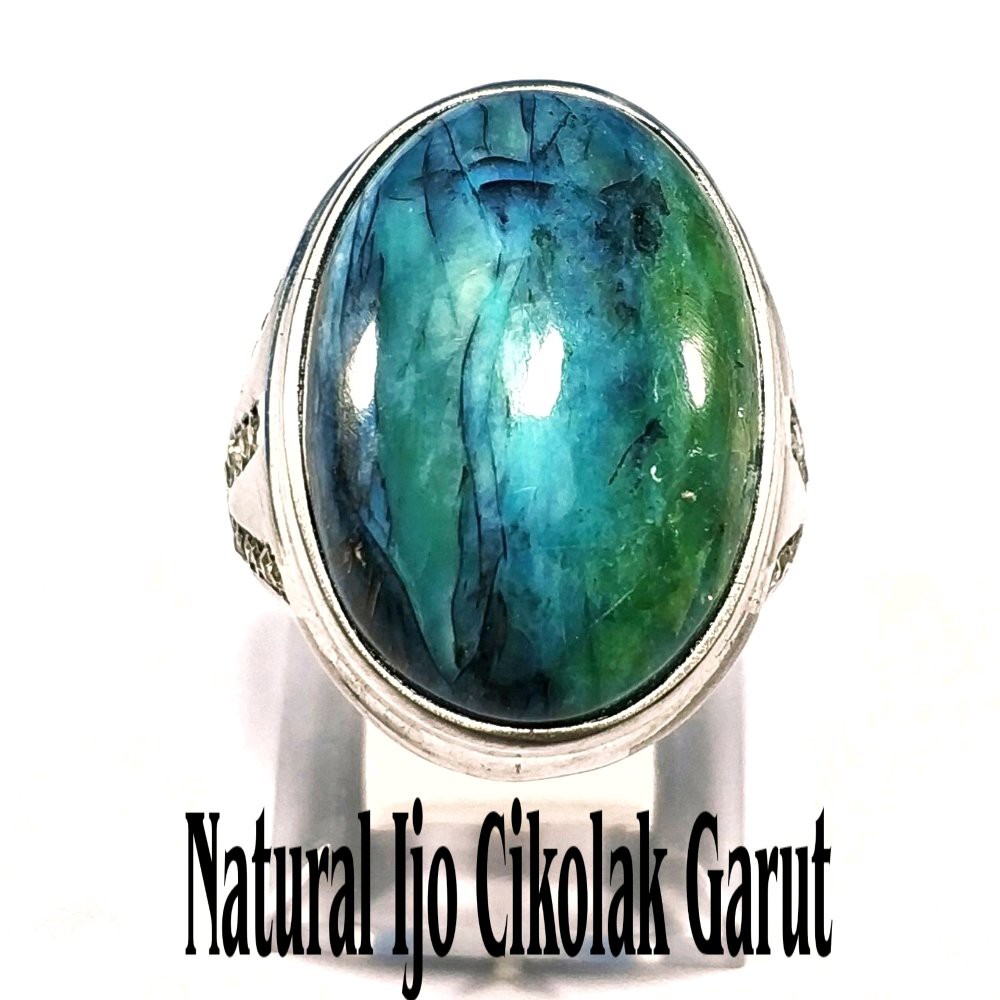 CINCIN NATURAL GARUT CIKOLAK BLUISH MOTIF COLLECTOR ITEM