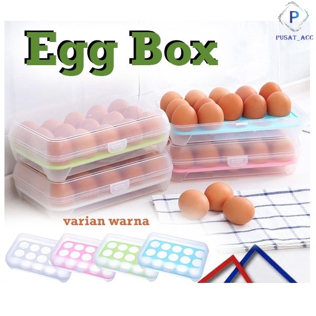 Tempat Box Telur 15 Lubang Sekat Kotak Box Organizer Telor