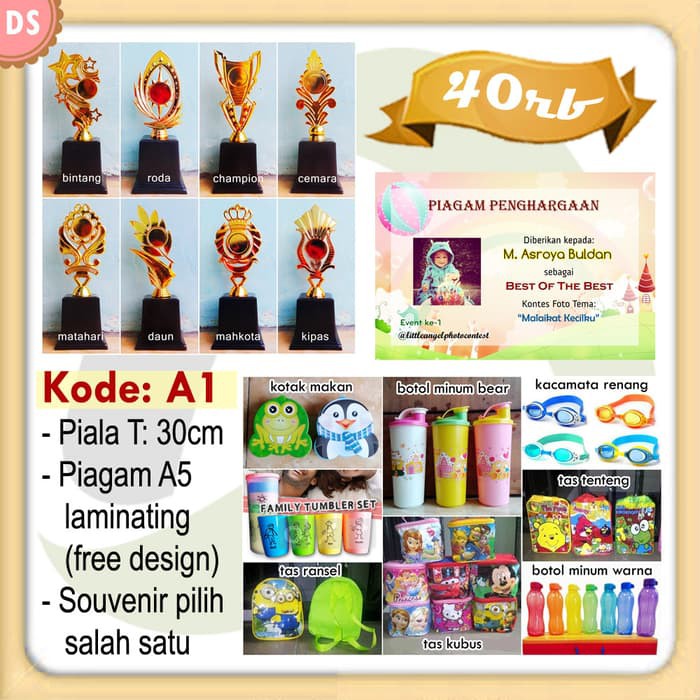 

Paket Dropship A1 PialaTrophy Piagam Laminating Souvenir EO PC