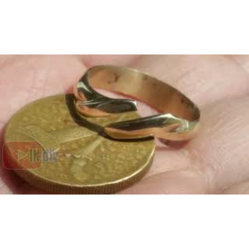 cincin dari bahan uang koin ringgit lama model 02