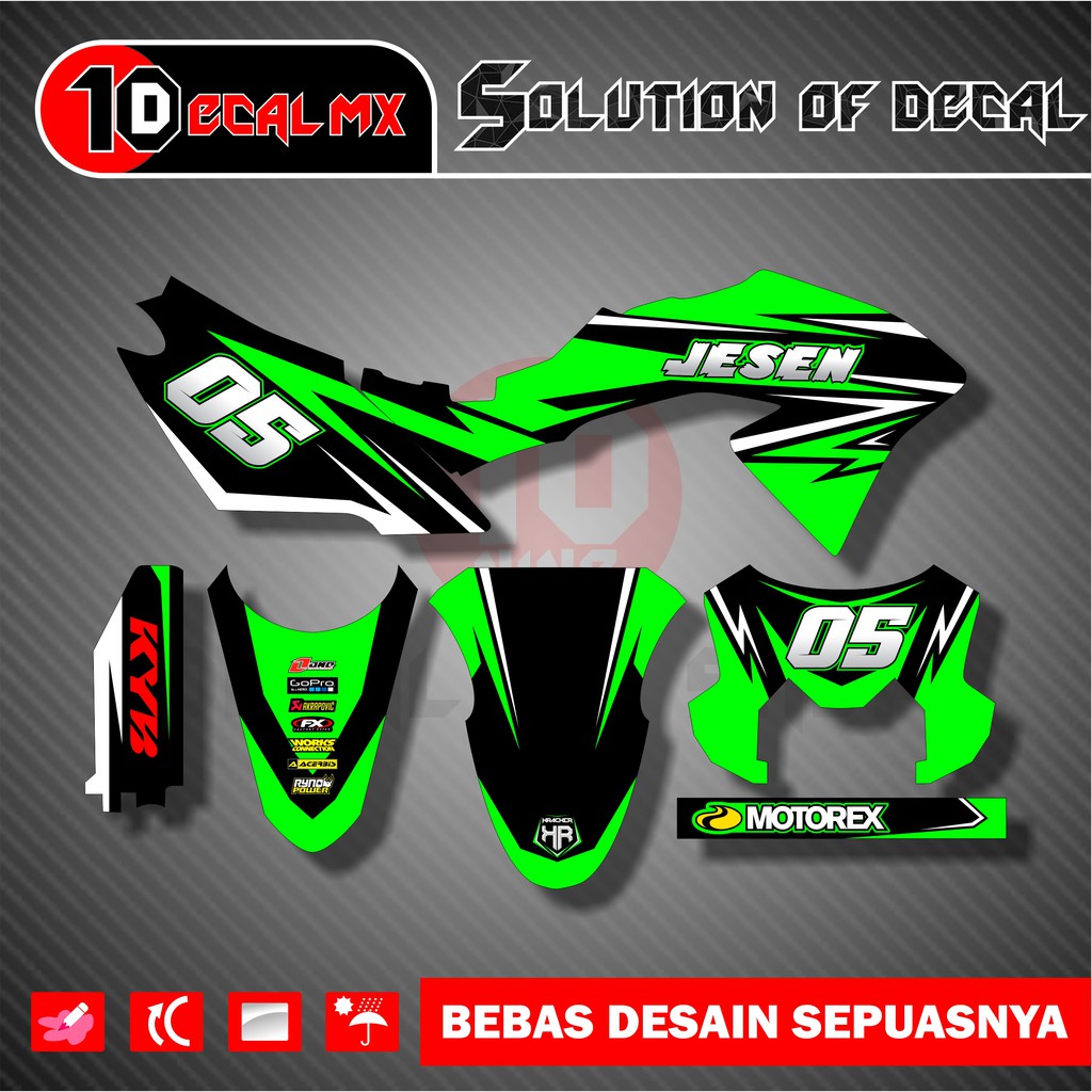 aksesoris decal sticker klx 150 bf hijau