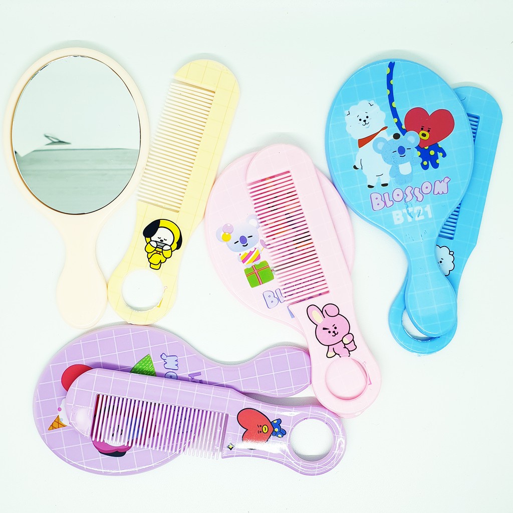 KACA DAN SISIR SET / SISIR + KACA / CERMIN MAKE UP SET UKURAN KECIL SISIR SET ANAK KARAKTER