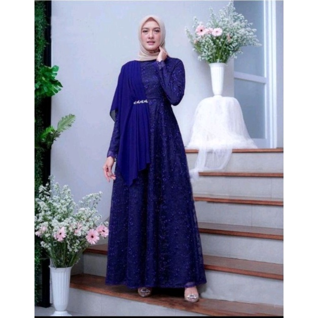 [BISA COD] GAMIS ALENA/GAMIS BRUKAT WANITA / RESLETING BELAKANG