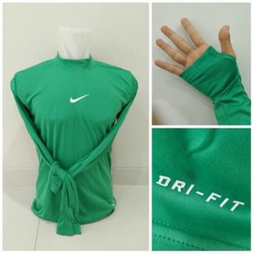 HARGA MURAH SAL - Baju Manset Baselayer Nike Hijau Tangan Panjang Kode 356