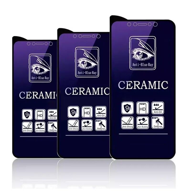 GROSIR - SCREEN PROTECTOR - TEMPERED GLASS - ANTI GORES CERAMICS MATTE BLUE ANTI RADIASI FULL COVER