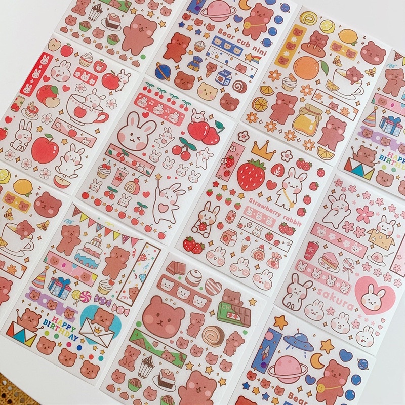 

Sticker Set Animal Stiker Sheet Aesthetic Cutting Lucu Cut Scrapbook DIY Jurnaling Photocard A0031
