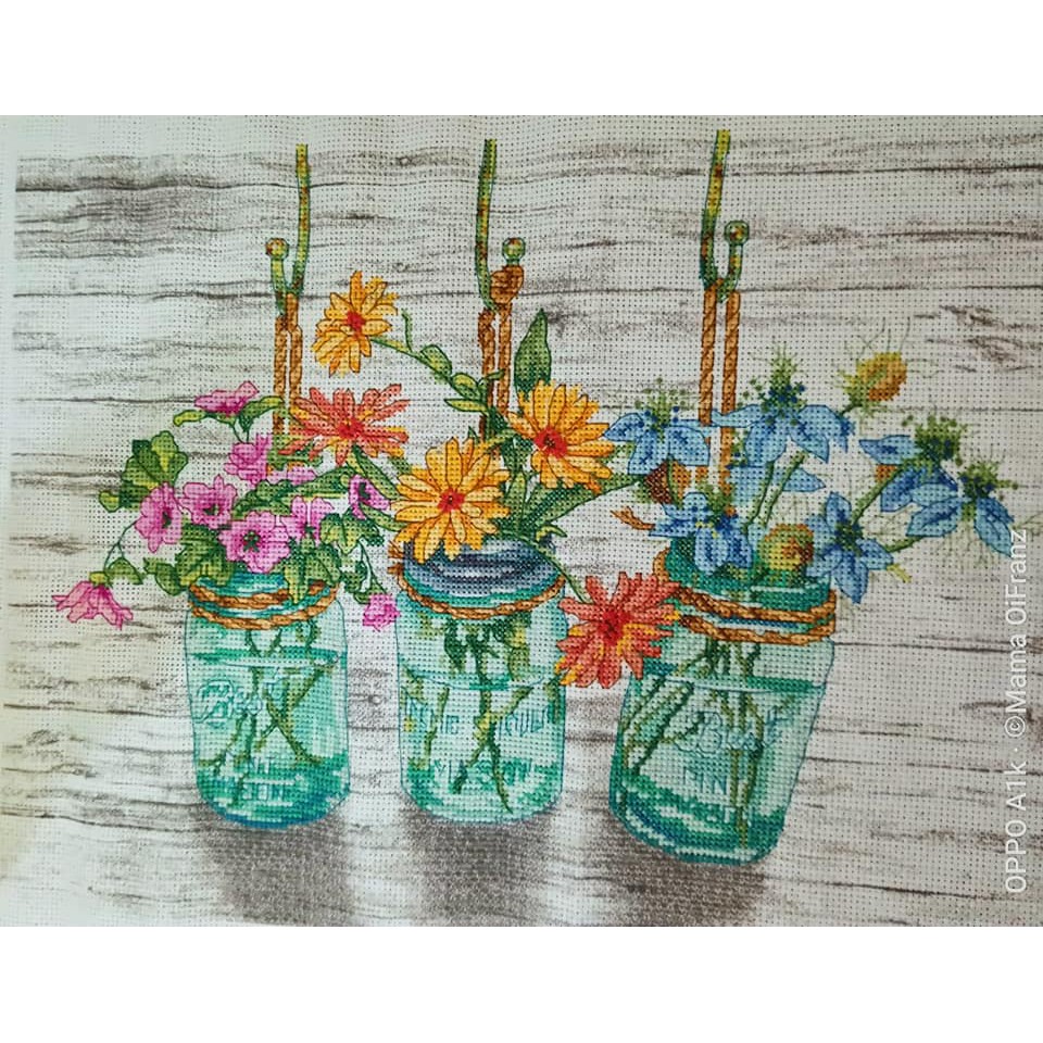 Kristik Jadi Flower in Jars Dimension 35 x 25 cm