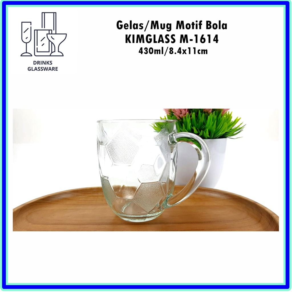 [Set 6pcs] UTL030I-1 Mug Motif Bola M1614 Kim Glass 430ml