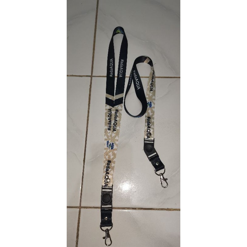 Tali id card Aqua lanyard/bisa custom satuan