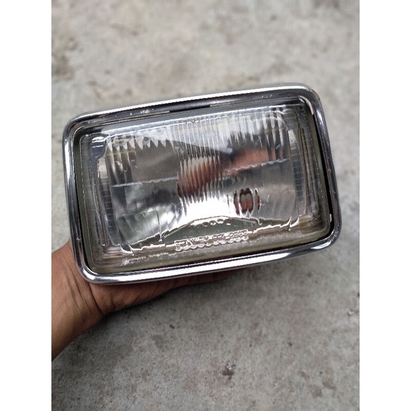 Kaca Lampu Depan Reflektor Set Lis GL MAX Platina, GL100 GL125 ORIGINAL COPOTAN SECOND BEKAS