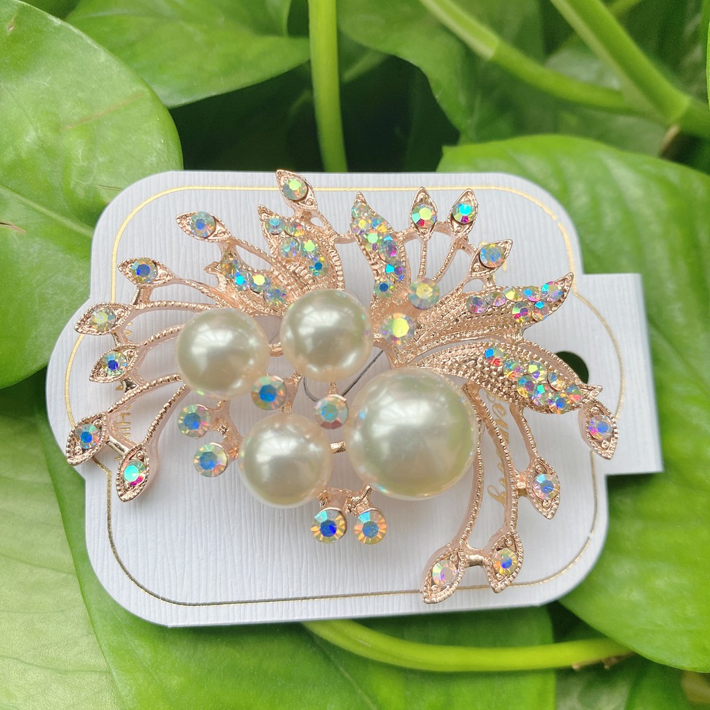 Baru Kreatif Mutiara Pin Bros Berlian Imitasi Bros Elegan Cukup Gaya Bros Mutiara Bros-19#