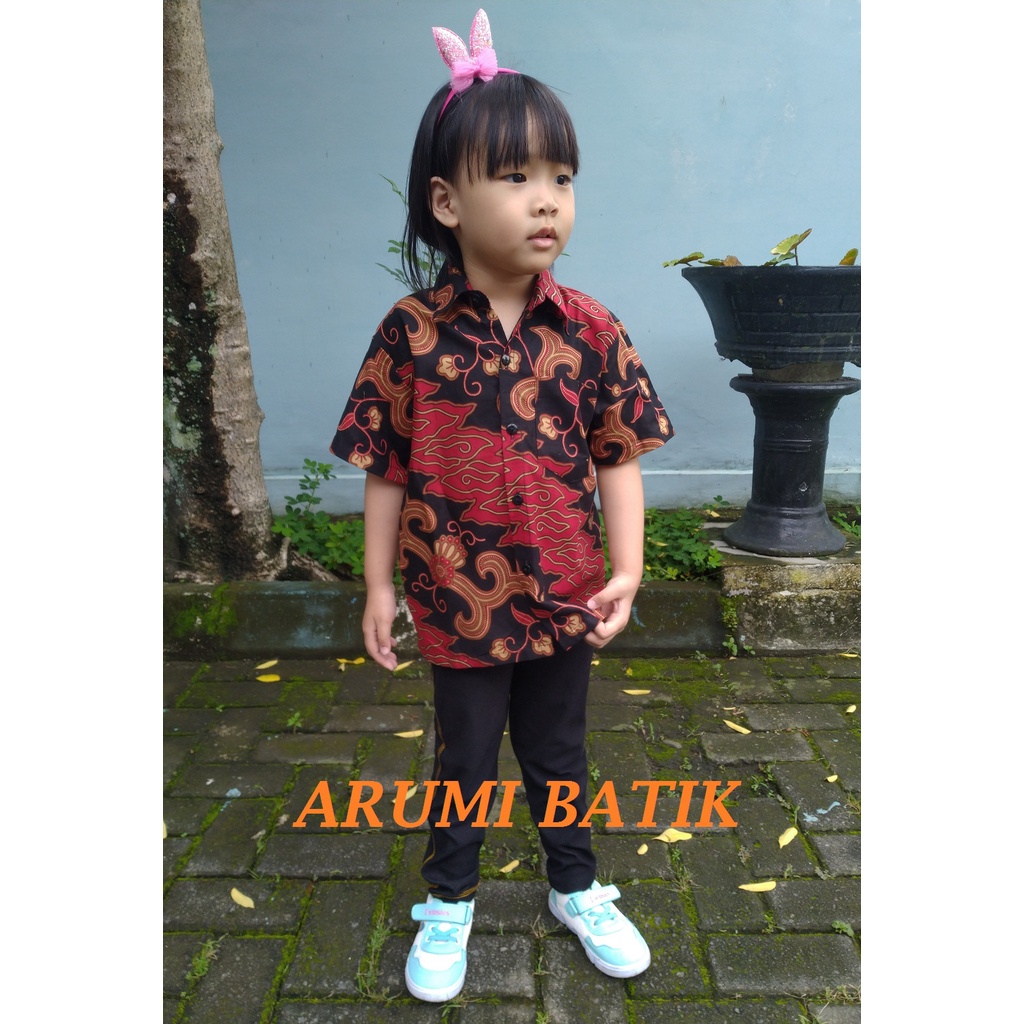 Kemeja Anak Laki Laki Perempuan Sekolah Batik 2983 Mega Mendung