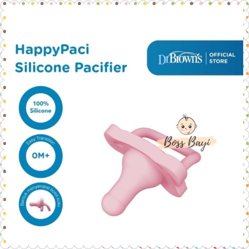 Dr.Brown's Happy Paci Pacifier - Stage 1 / Empeng Silikon Bayi 0-6bulan