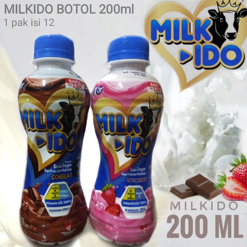 Milkido susu segar kemasan botol 200ml khusus gosend