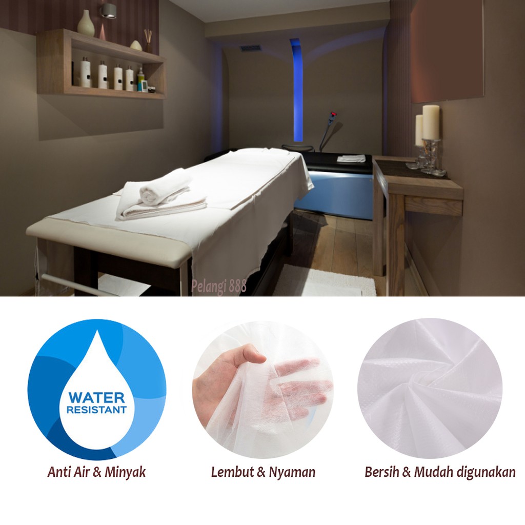 Disposable Bed Sheet Waterproof Dan Anti Minyak Alas Sprei Hotel Rumah Sakit Salon Klinik Blue