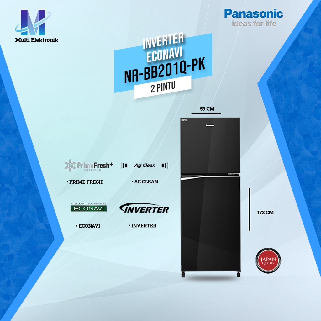 KULKAS PANASONIC 2 PINTU NR-BB201Q-PK ECONAVI
