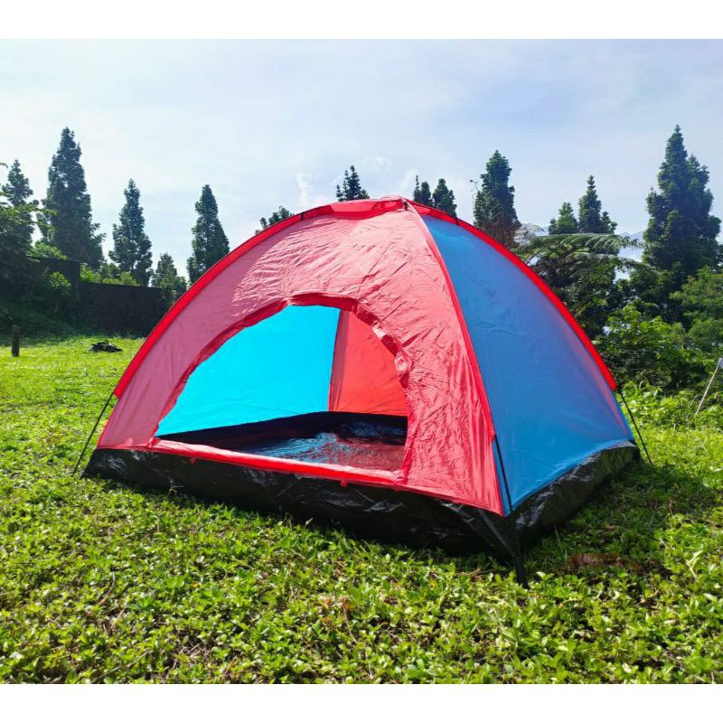 【COD】 Tenda Dome 2/3 Orang Single Layer` 2P Anti Air Waterproof` Kemah Outdoor Camping Indoor 3P