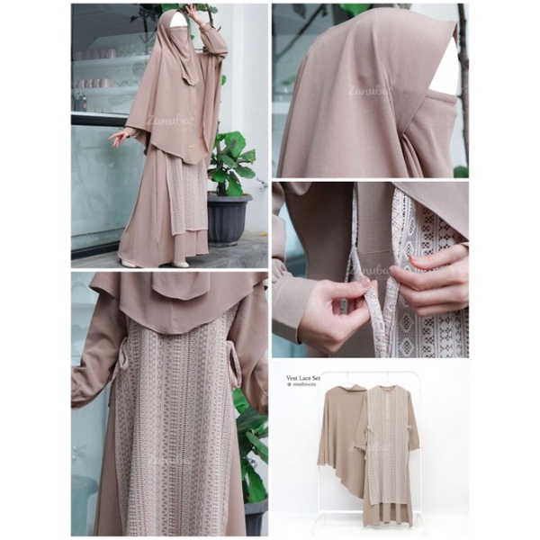 Vest Lace Set by zanuba hijab | gamis Lace | gamis vace Lace set by zanuba hijab