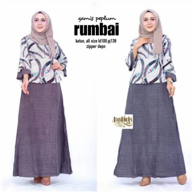 Gamis Peplum Rumbai Gamis Batik Modern Kombinasi Gamis Batik Solo Fashion Wanita Dress Batik Modern
