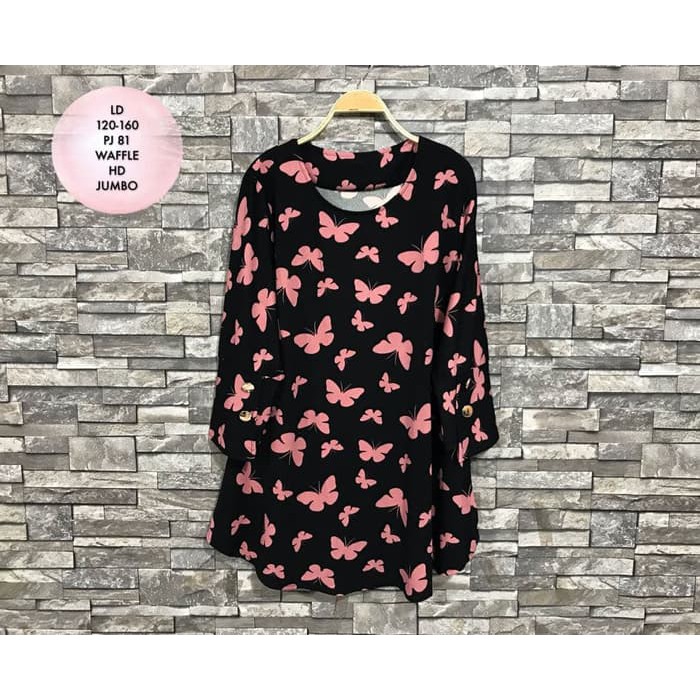 READY STOCK ATASAN BIG SIZE TUNIK LD 120-160 CM BUTTERFLY JUMBO HIJAB BLUS MUSLIM
