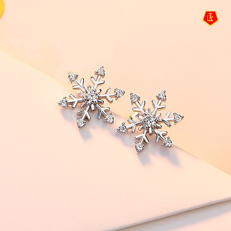 [Ready Stock]Women's Simple New 925 Silver Snowflake Ear Studs