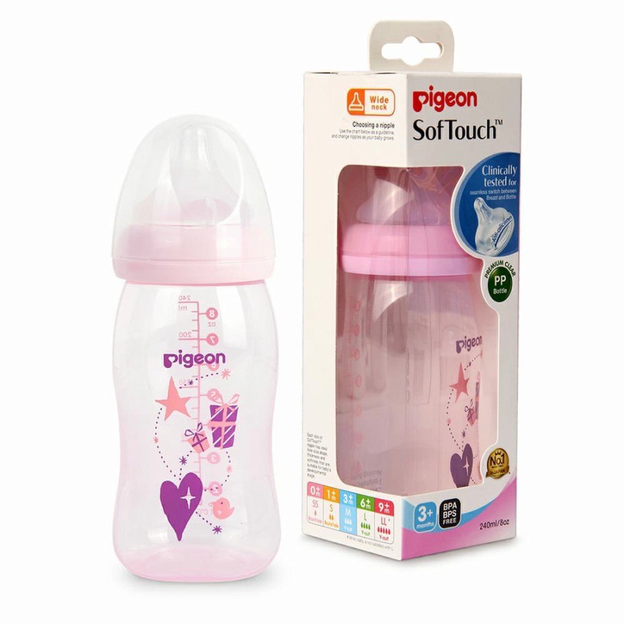 Pigeon Botol Susu PP Clear Wide Neck 240ml - Botol Susu Bayi