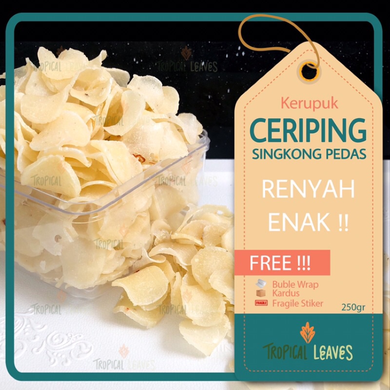 

KERUPUK SINGKONG CERIPING PEDAS 250gr / Kerupuk Pedas / Kerupuk mentah / cemilan enak snack singkong