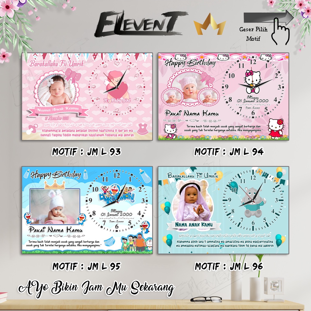 Hadiah Pernikahan Jam Dinding Custom Foto Unik Elegant Lucu Hadiah Ultah biografi anak Kado Happy Wedding UlangTahun Wisuda Nikah Biodata Bayi Birthday Sahabat Bingkai Photo MDF Gift Engagement Keluarga Anniversary Barakallah Fii umrik Graduation Murah-12