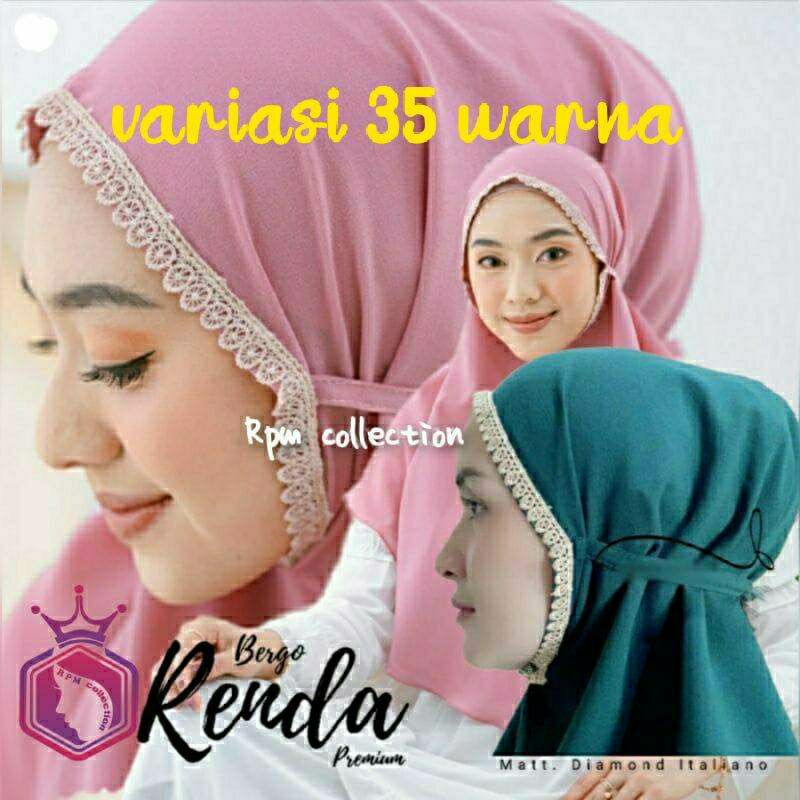BERGO RENDA MARYAM L/HIJAB BERGO RENDA DIAMOND/KERUDUNG RENDA MARYAM