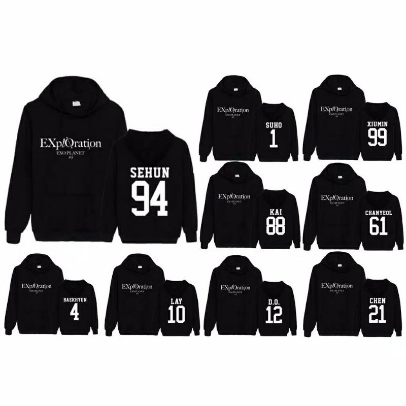 Jaket Hoodie Jumper Exo Exploration planet your name bias and nomor