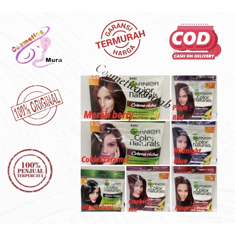 Garnier sachet colour natural / cat rambut garnier / pewarna rambut garnier