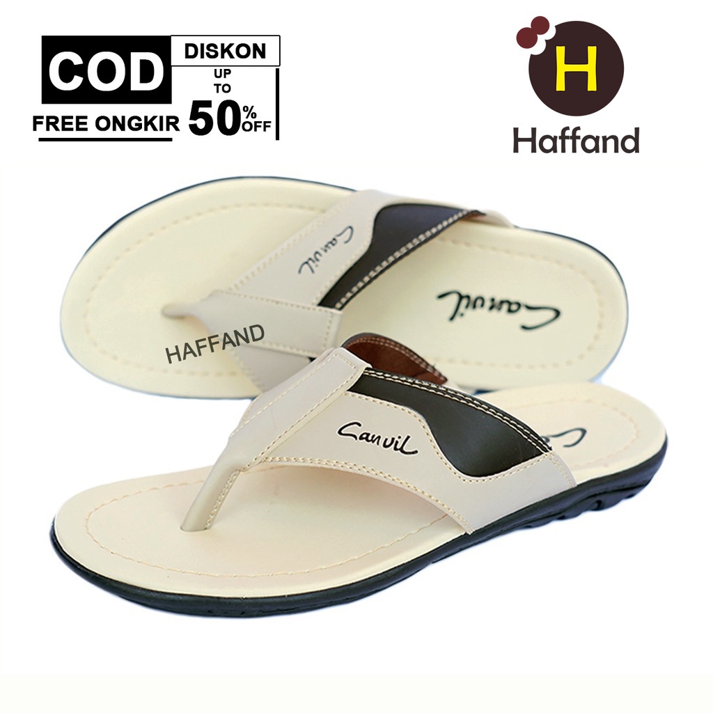 Sandal selop pria kulit sandal slide casual murah terbaru/Sendal pria kekinian keren kasual