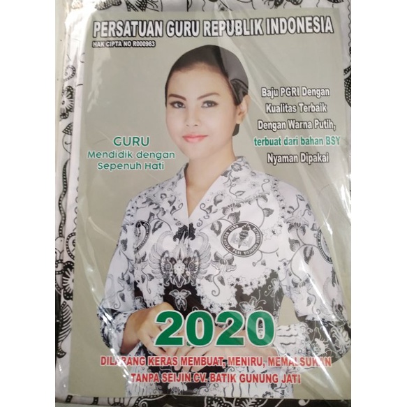 Kain seragam Batik PGRI material katun semi sutra dan bsy Untuk Satu baju udah ada polanya bahan bat