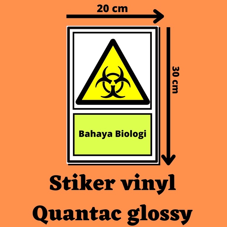 

2 buah Stiker peringatan area bahaya biologi - Sticker sign peringatan - tanda peringatan area bahaya biologi - stiker label - sticker - safety sign - K3 – HSE - K 3 – caution – rambu rambu - stiker viny l quantac glossy 20 cm x 30 cm