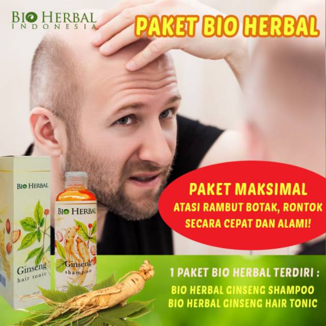 PAKET BIOHERBAL SHAMPOO  DAN HAIR TONIC UNTUK  RAMBUT  RUSAK  