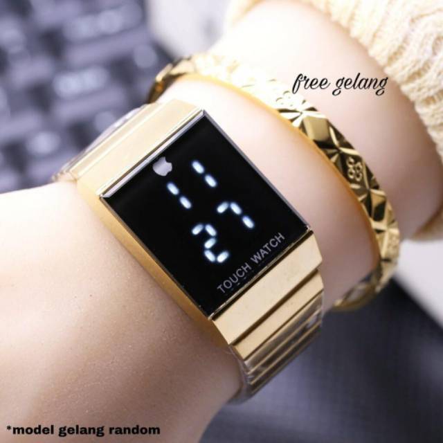Ready no P.O iphone jam tangan wanita layar sentuh touch screen free gelang
