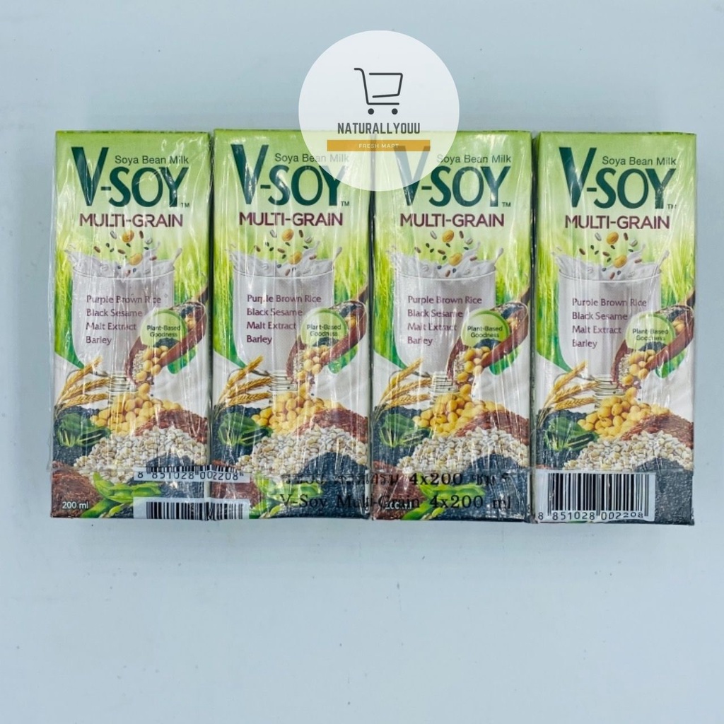 Vsoy Soy Milk Multigrain (4x200ml) V-Soy Soya Milk