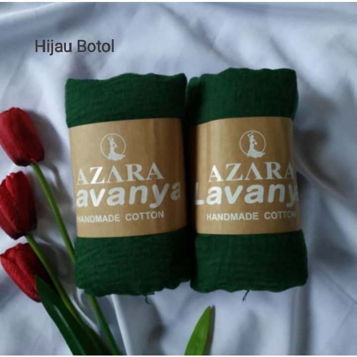 pashmina kusut polos / hijab pashmina crinkle premium-hijau botol