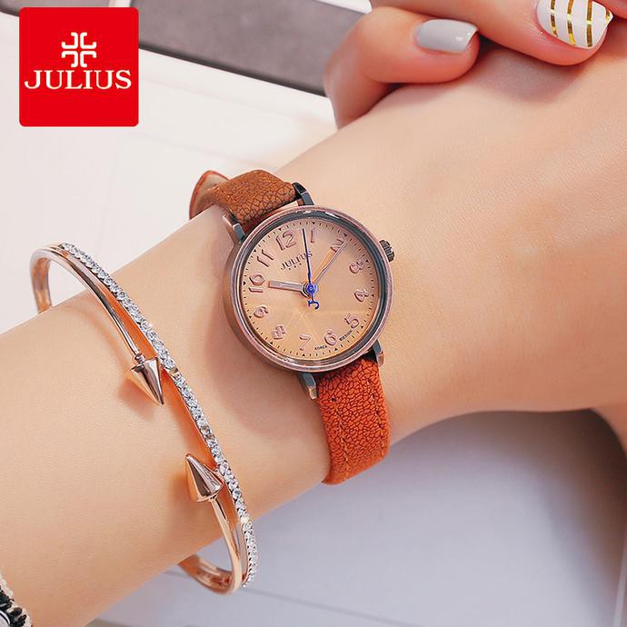 TERBARU JULIUS JA-855D / JA855 JAM TANGAN WANITA KOREA ORIGINAL - BROWN TERLARIS