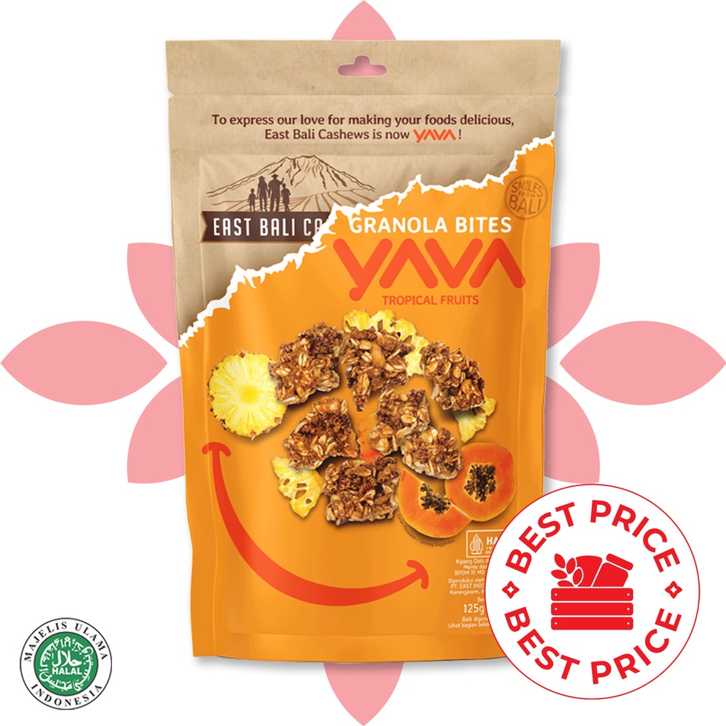 GRANOLA BITES - TROPICAL FRUITS 125 GR - EAST BALI CASHEWS (YAVA)