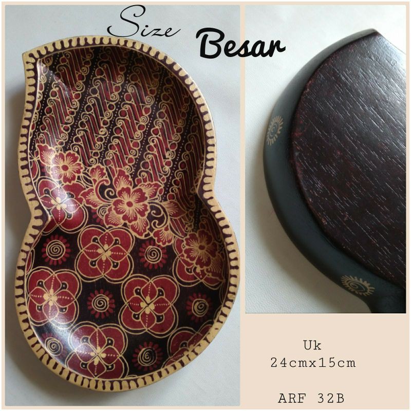 piring kayu batik wadah saji tempat kue handmade