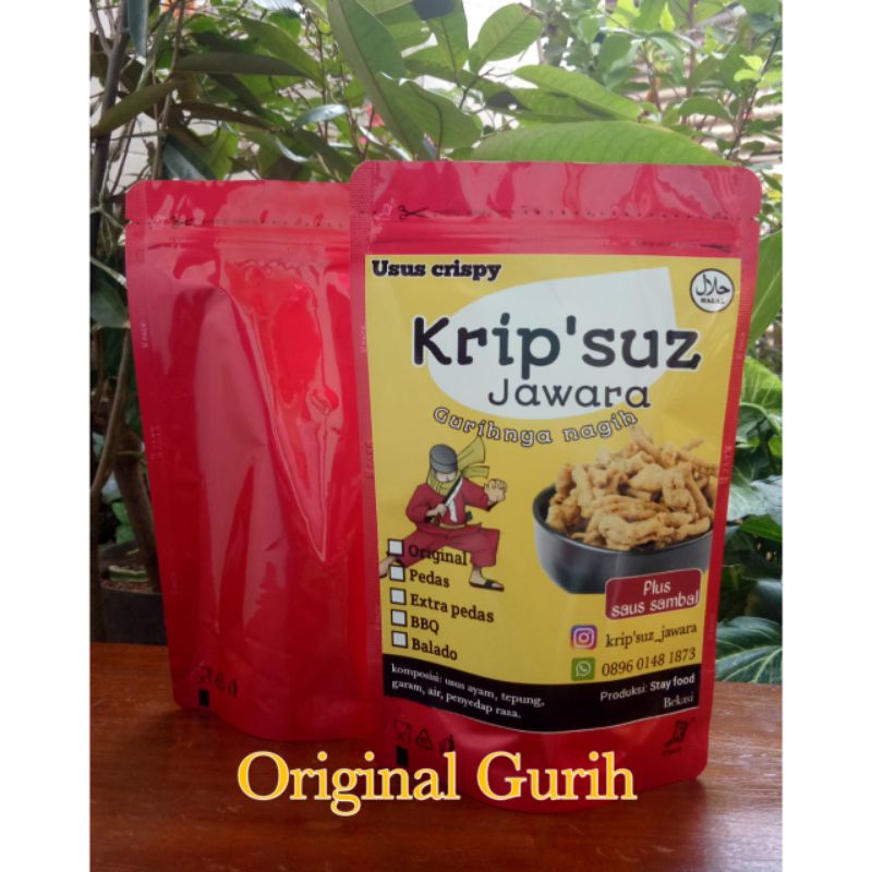 

Keripik usus Krip'suz Jawara original gurih renyah 50 gram kripsus usus krispi