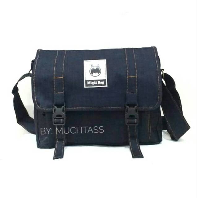 Tas Selempang Bahan Jeans Denim Slingbag Pria Wanita Sekolah Kuliah