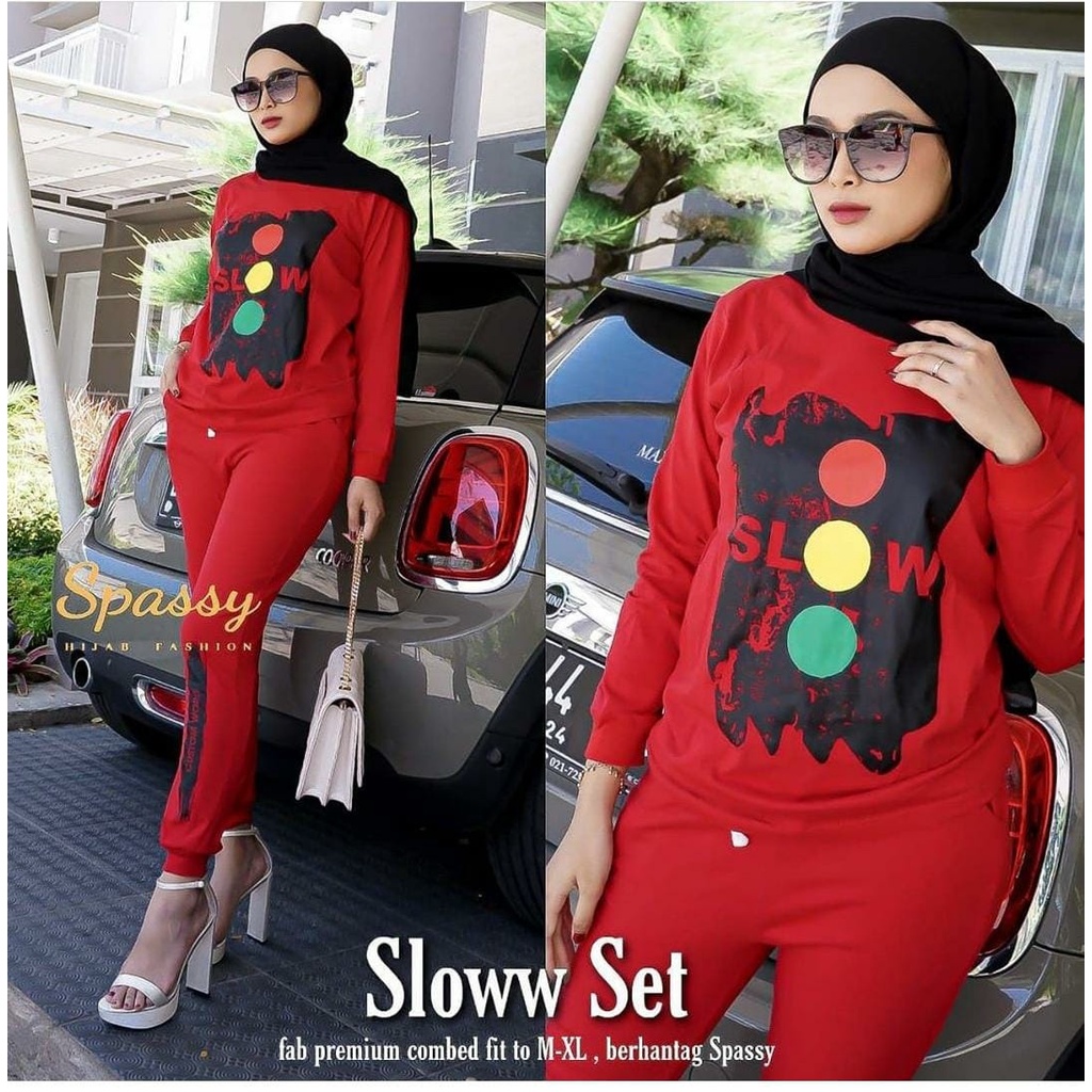 Baju Setelan Wanita SLOWW Set Lengan Panjang Fit To XL/ Set Kasual Wanita