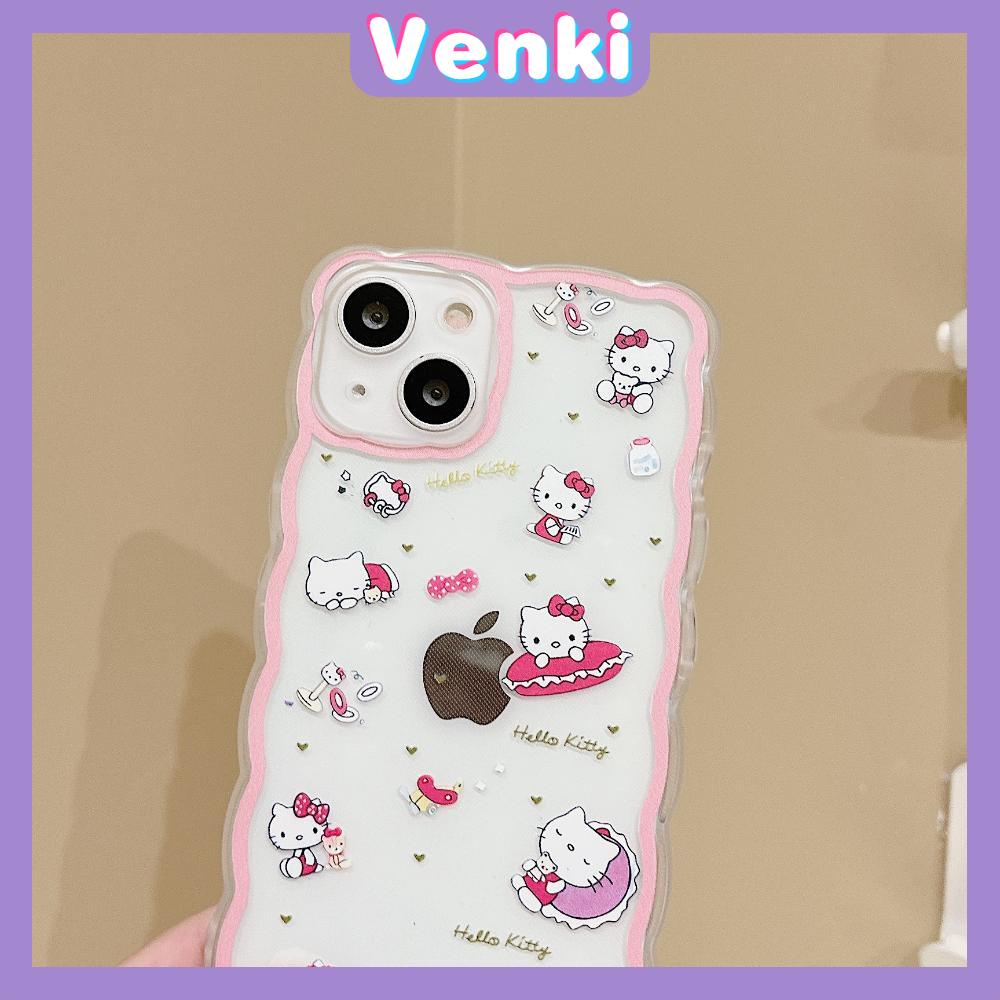 iPhone Case Silicone Soft Case Clear Case Wave Shockproof Camera Cover Protection Pink Cartoon Cute Compatible For iPhone 13 Pro Max iPhone 12 Pro Max iPhone 11 iPhone 7 Plus