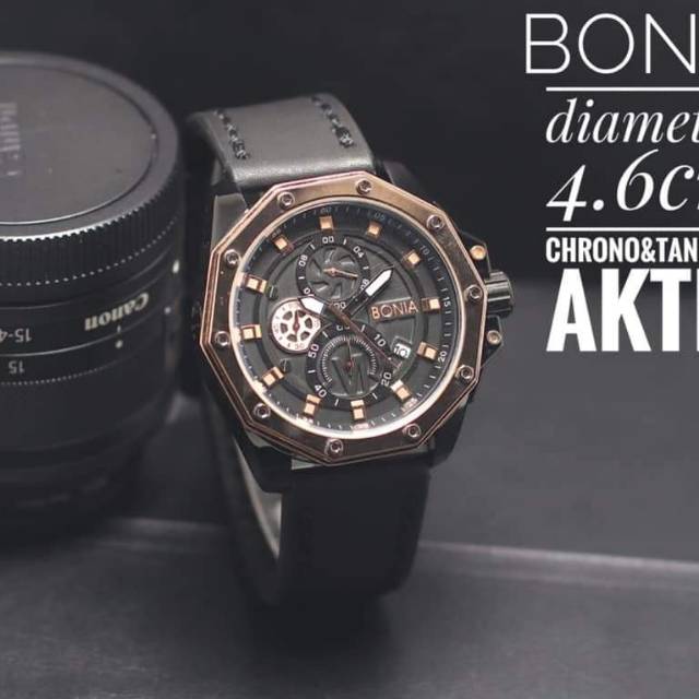 JAM TANGAN KULIT BONIA CHRONO 4,6M