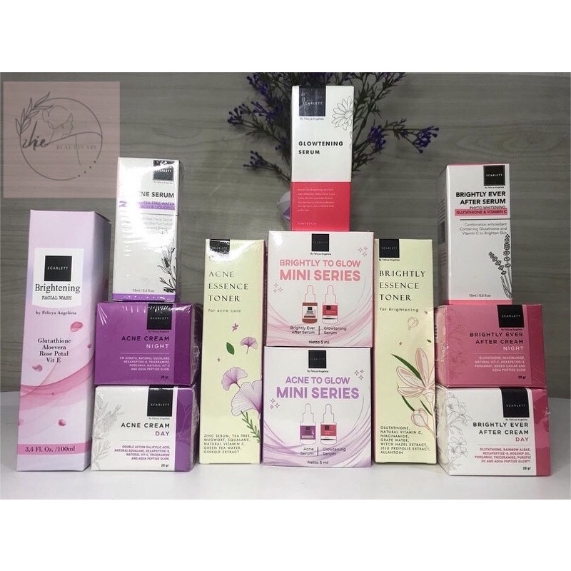 SCARLETT WHITENING SERUM/ SCARLETT ACNE SERUM/SERUM GLOWTENING/ SERUM BRIGTHLY/MINI SERIES
